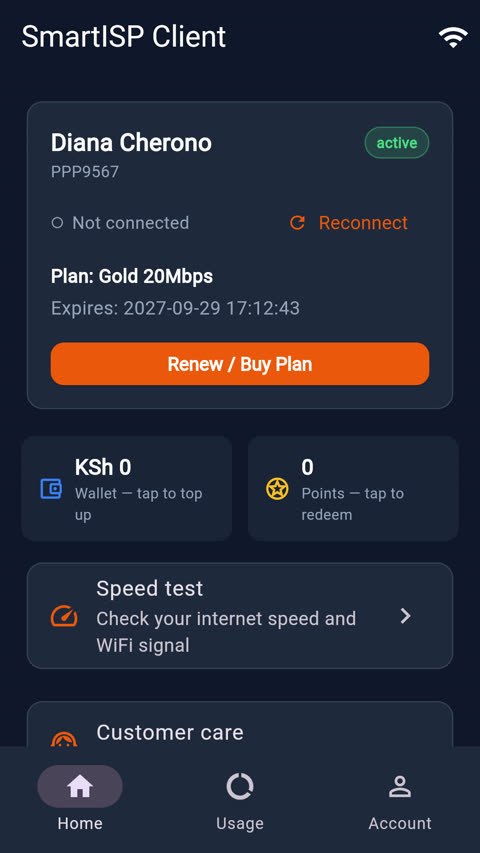 IspKenya Client screenshot